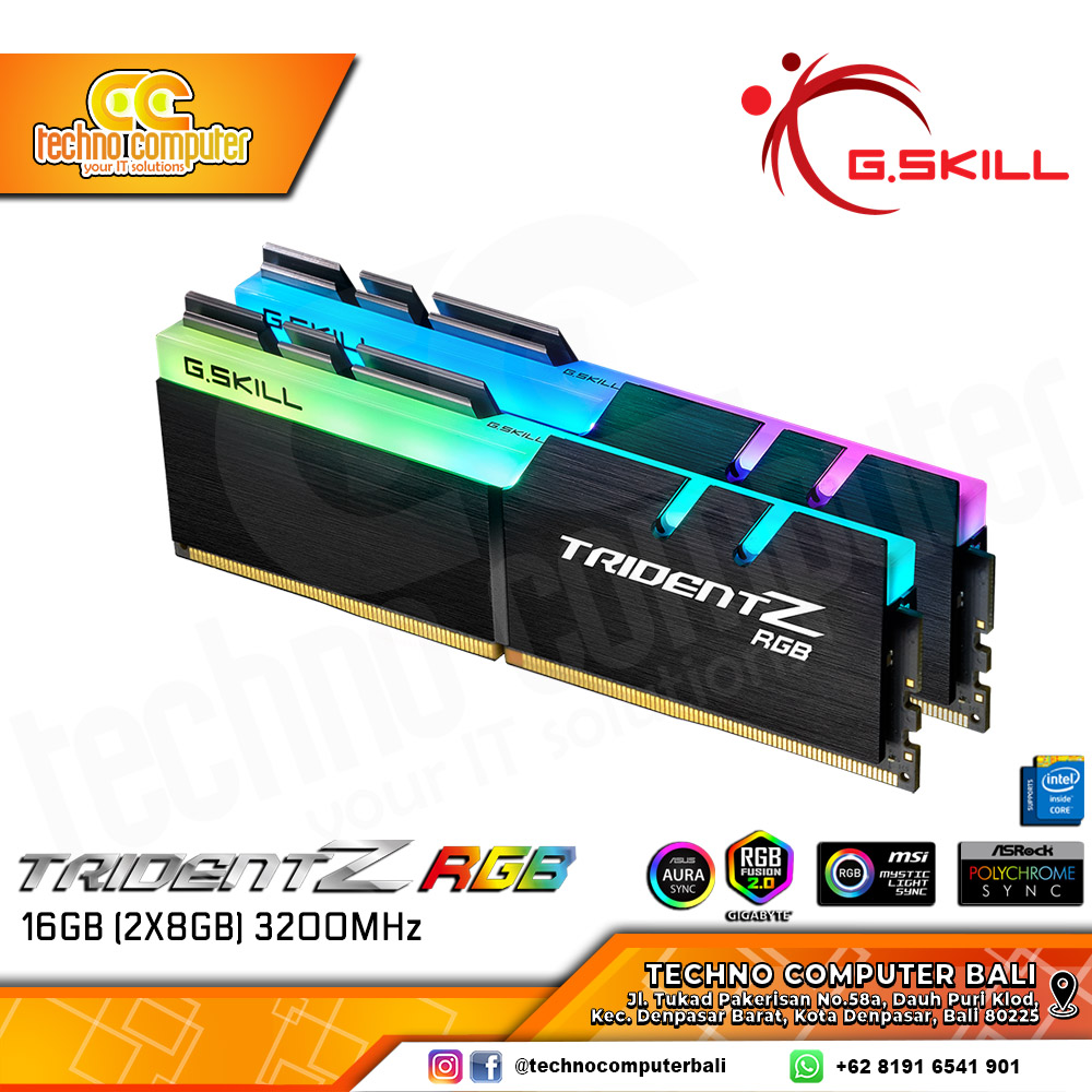 DDR4 GSKILL TRIDENTZ RGB 16GB (2x8GB) Kit 3200MHz