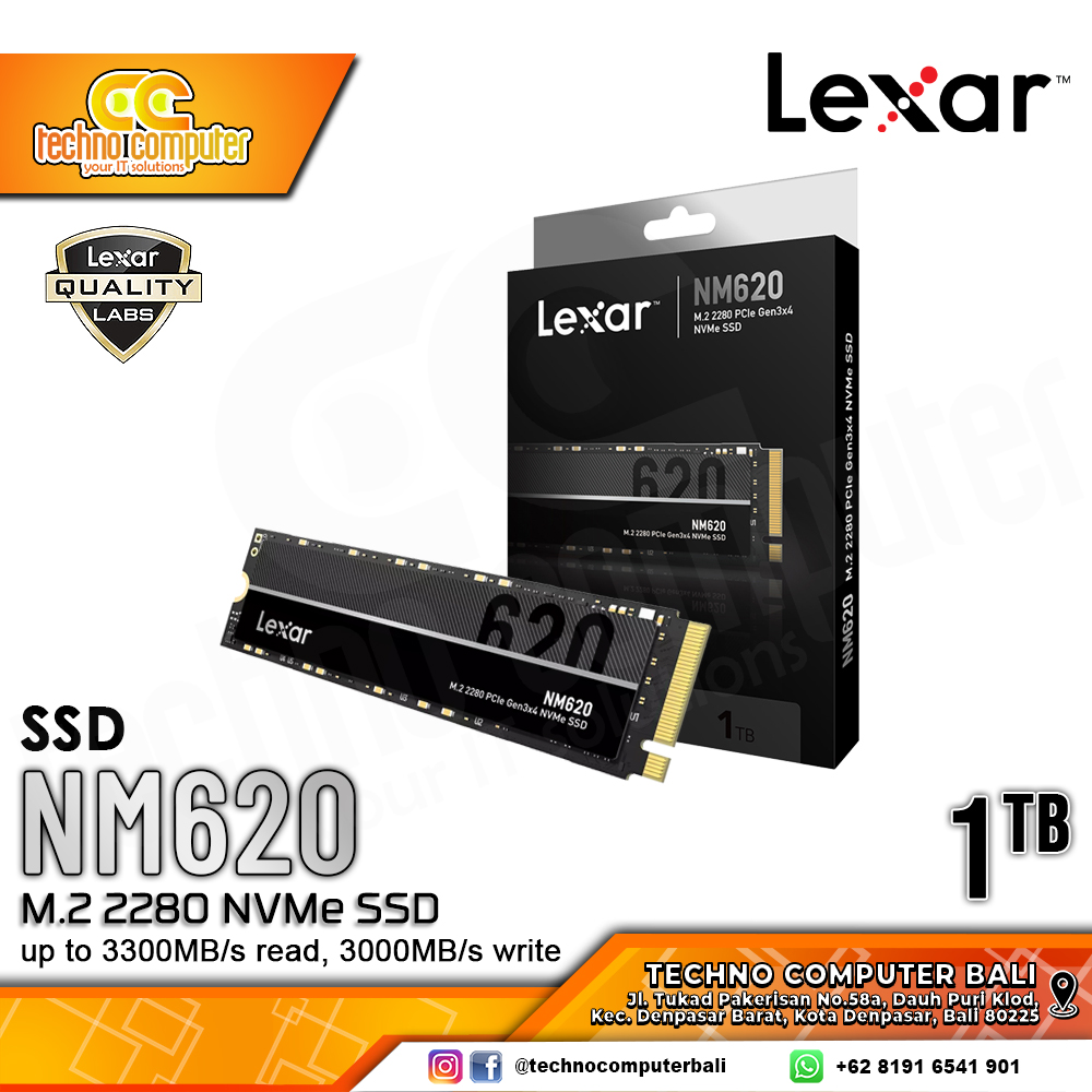 SSD LEXAR NM620 M.2 NVMe 2280 PCIe Gen3 x4 - 1TB