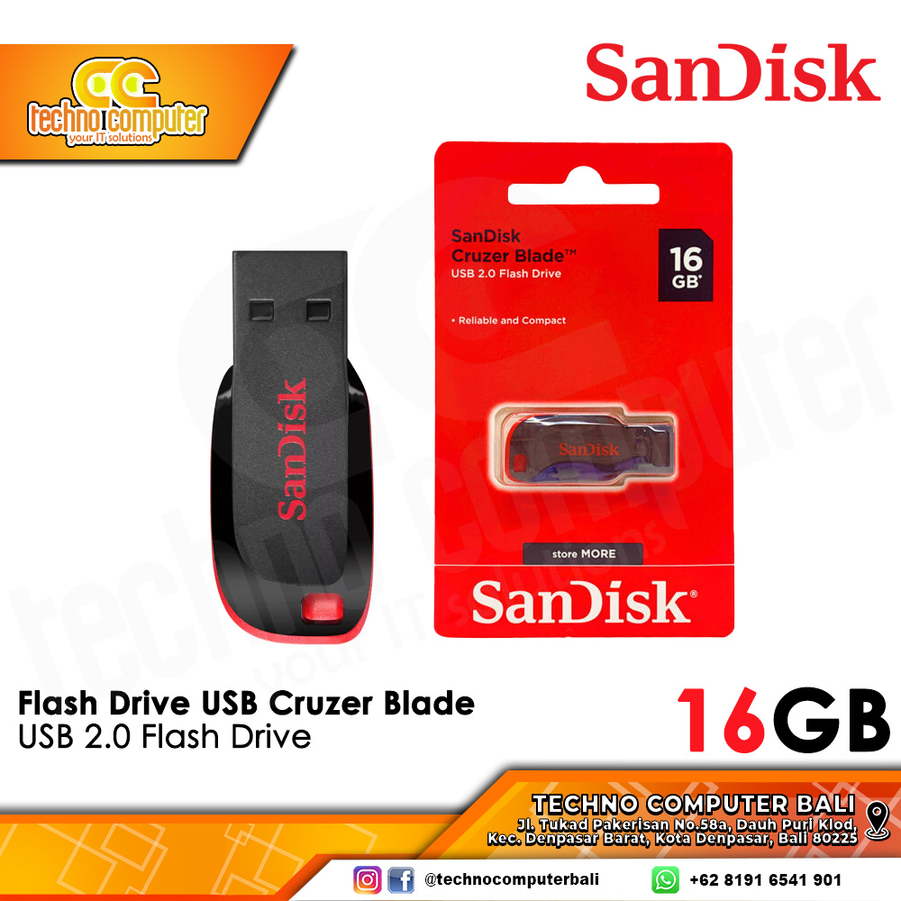 FLASHDISK SANDISK 16GB Cruzer Blade USB 2.0 