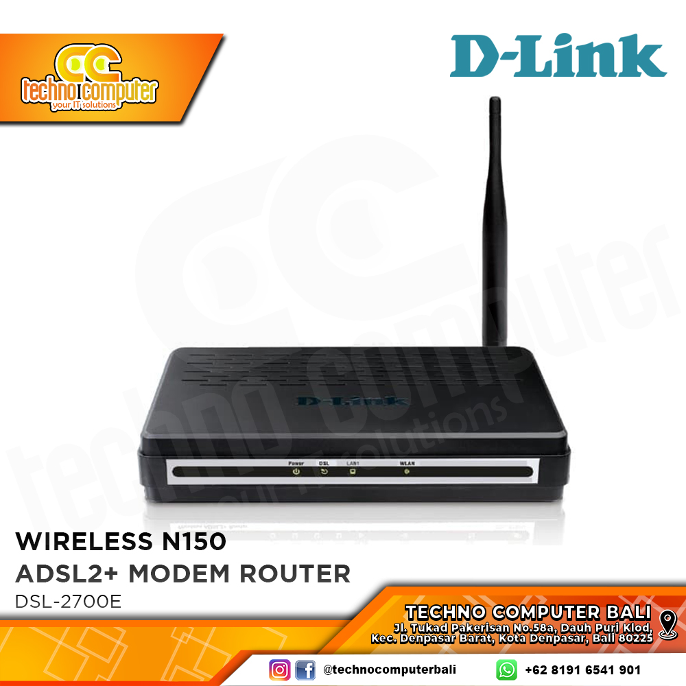 ROUTER D-LINK DSL-2700E N150 Wireless ADSL2+ Modem Router