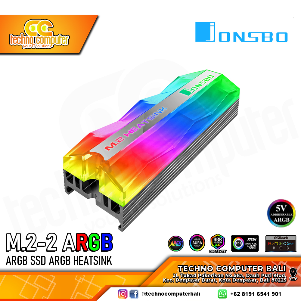 JONSBO M.2.2 ARGB Heatsink SSD NVMe M2 Cooling ARGB 5V 3PIN