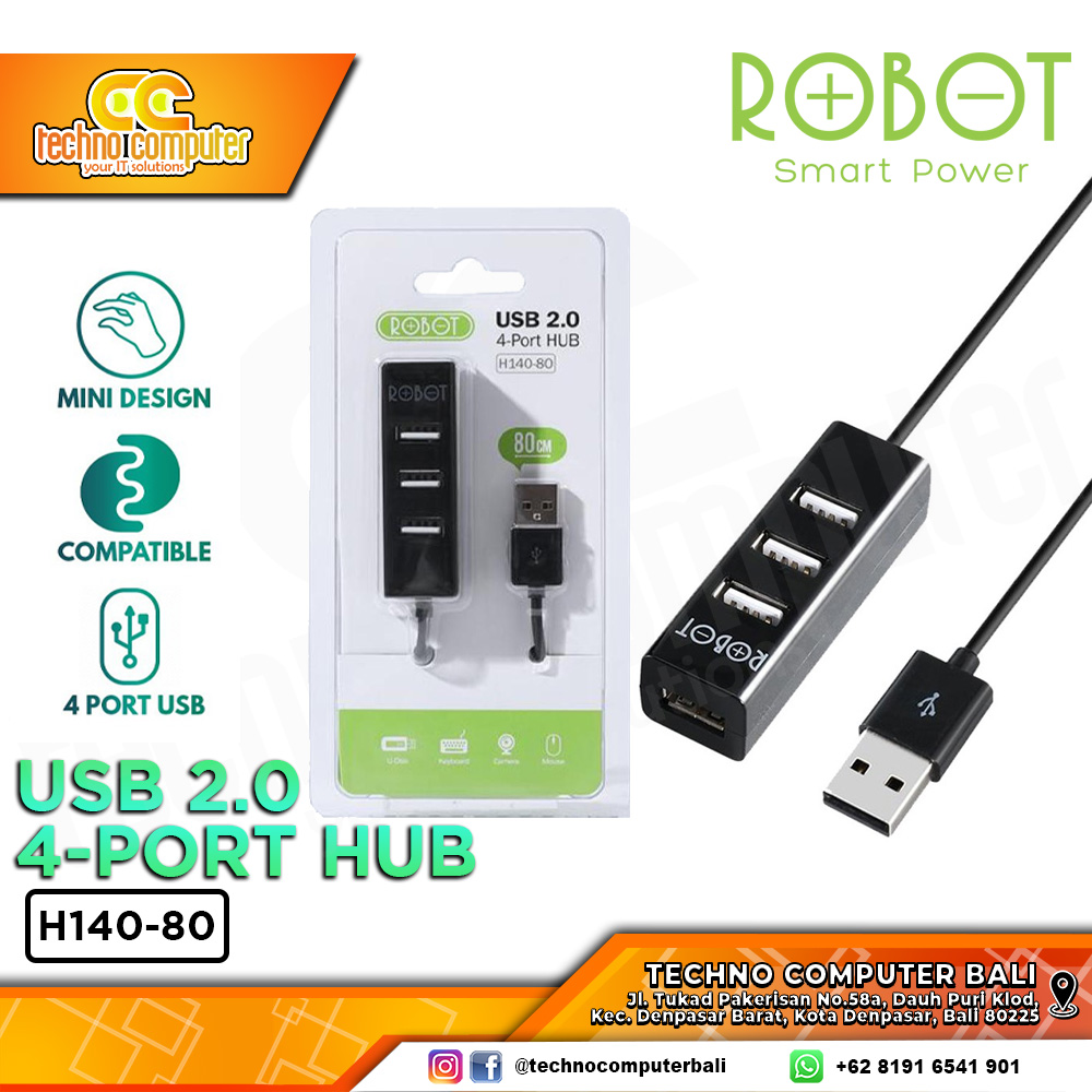 ROBOT USB HUB 2.0 4 Port - H140-80