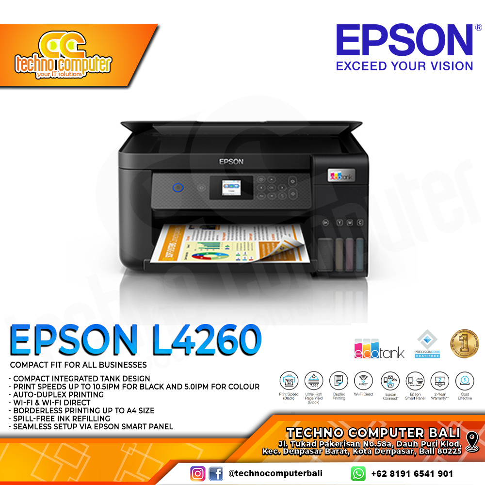 PRINTER EPSON L4260 A4 Ecotank Wi-Fi Duplex All-in-One InkTank Printer