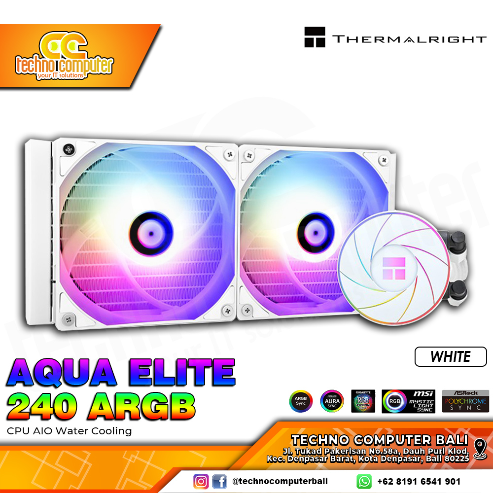 THERMALRIGHT AQUA ELITE 240 ARGB WHITE - CPU Cooler - 240mm AIO Liquid Cooler
