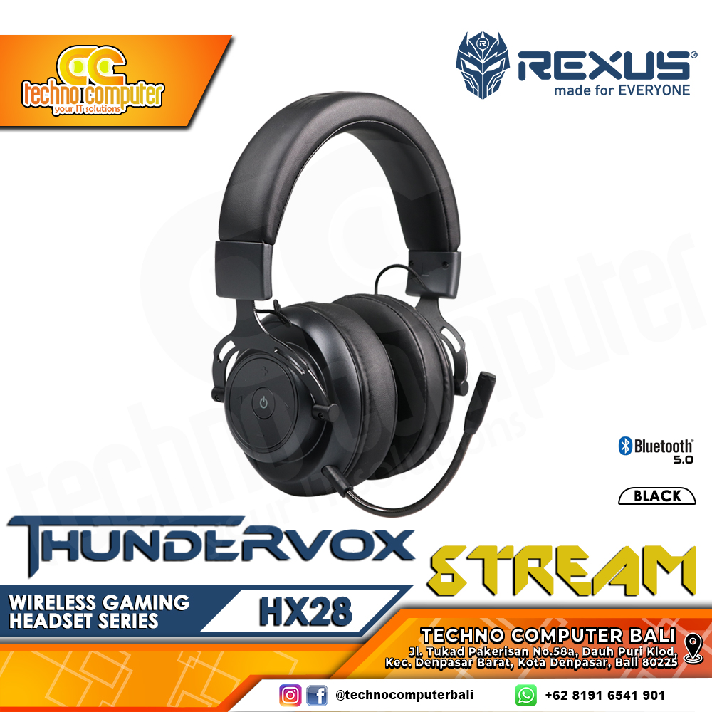 HEADSET REXUS THUNDERVOX STREAM HX28 Wireless Black - Gaming Headset