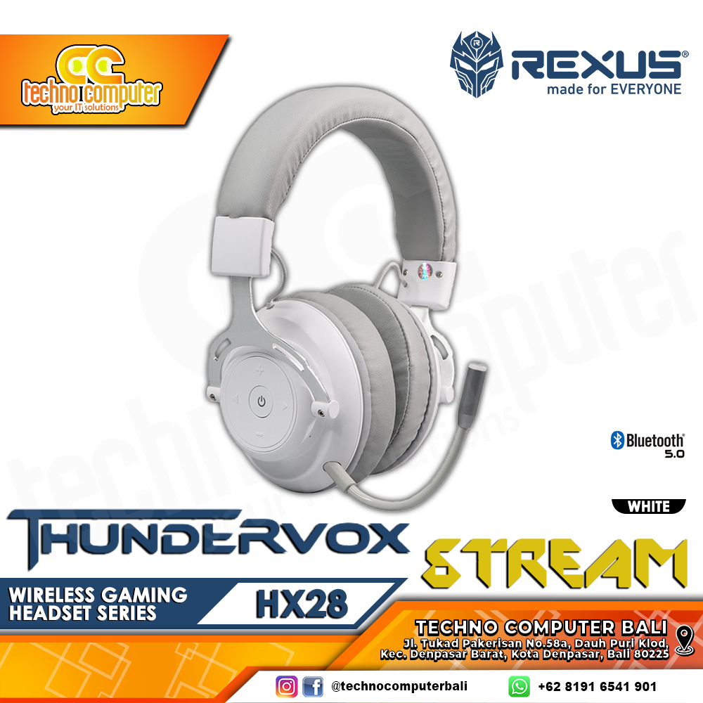 HEADSET REXUS THUNDERVOX STREAM HX28 Wireless White - Gaming Headset