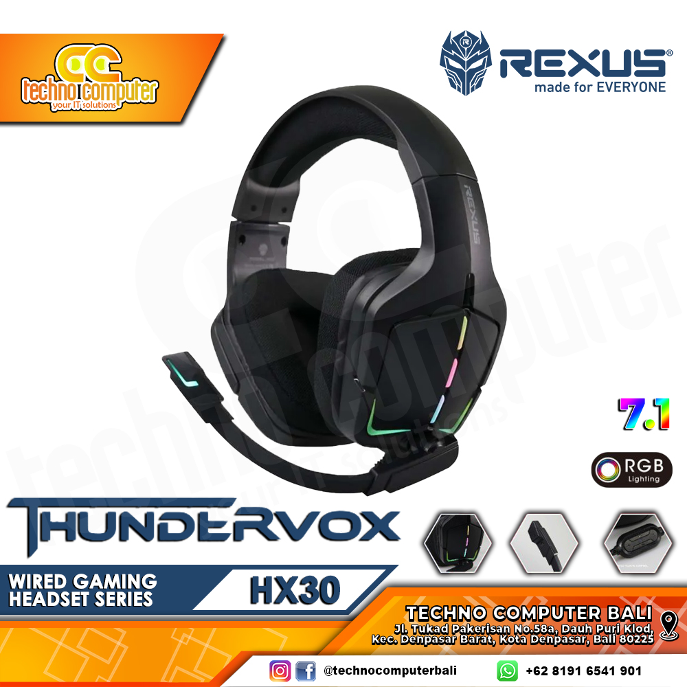 HEADSET REXUS THUNDERVOX HX30 RGB - Gaming Headset