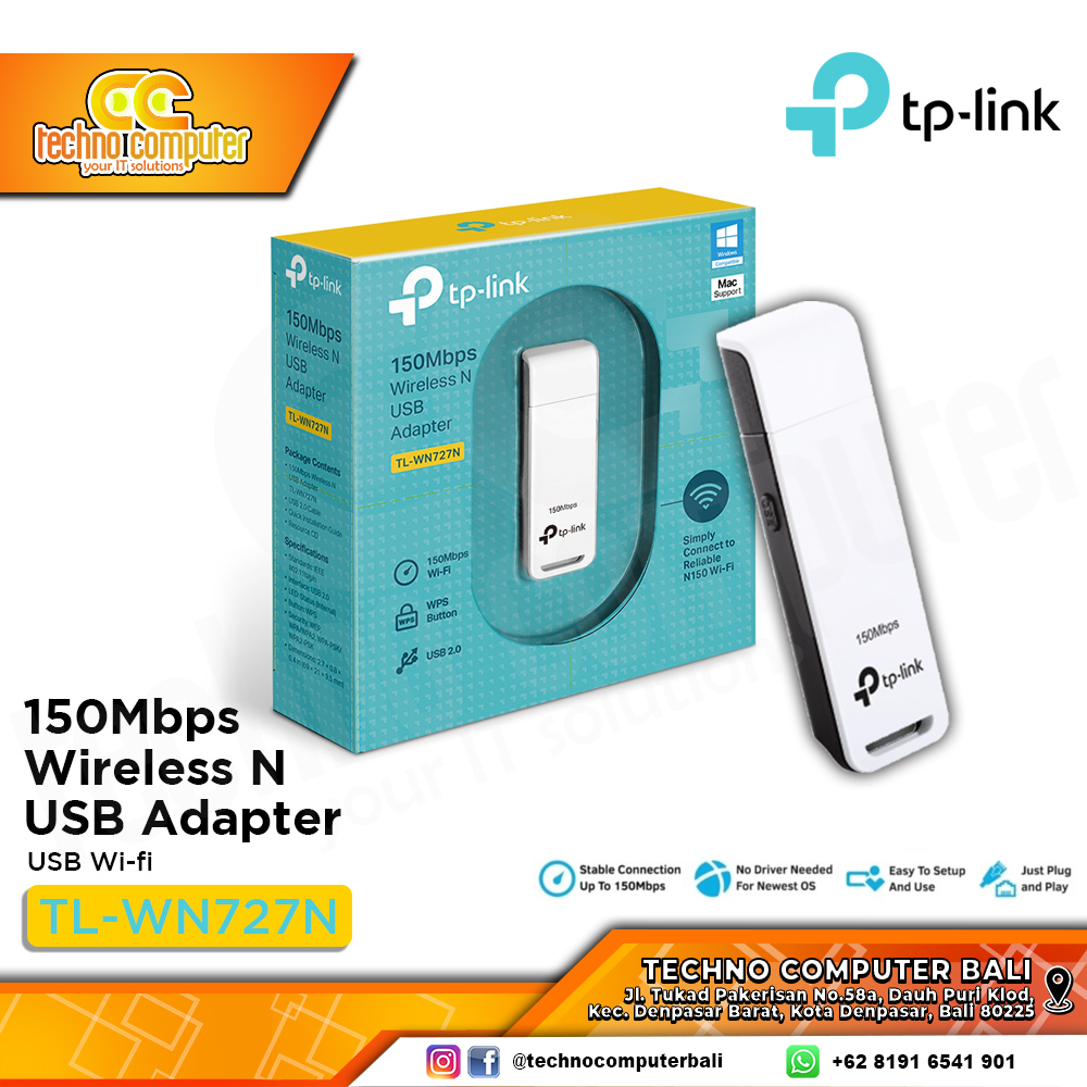 USB WIFI TP-LINK TL-WN727N ver 5.20 150Mbps Wireless N USB Adapter