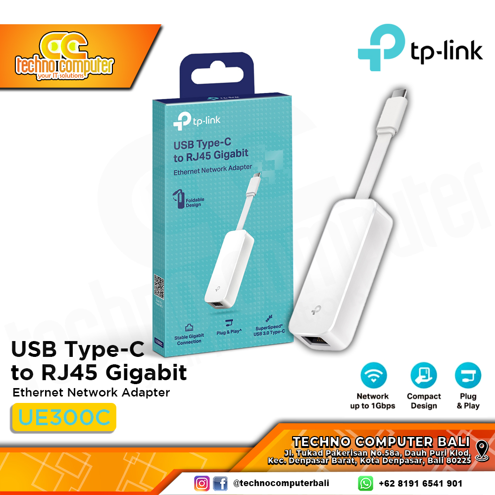 USB LAN TP-LINK UE300C USB Type-C to RJ45 Gigabit Ethernet Network Adapter