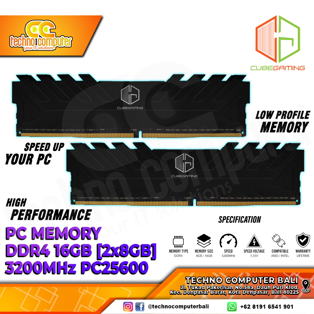DDR4 CUBE GAMING 16GB (2x8GB) Kit 3200Mhz