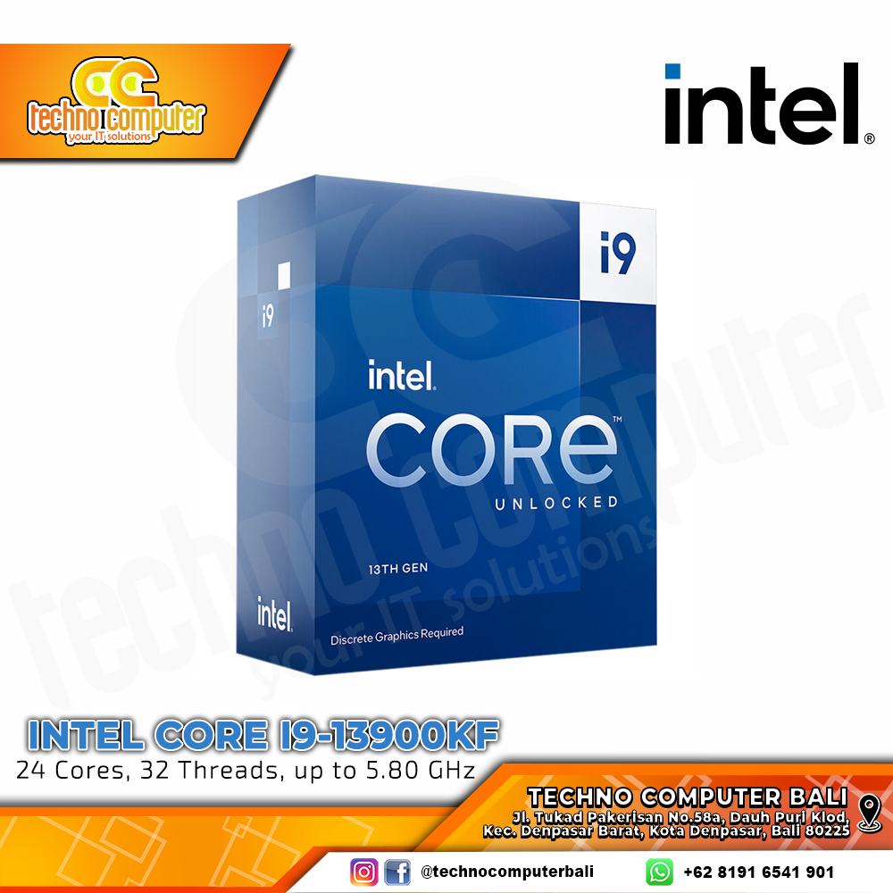PROCESSOR INTEL CORE I9-13900KF - 24 Cores 32 Threads Up to 5.80GHz - Socket LGA1700