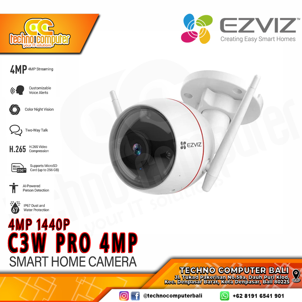 EZVIZ C3W PRO 4MP 1080P OUTDOOR Wi-Fi Camera CCTV