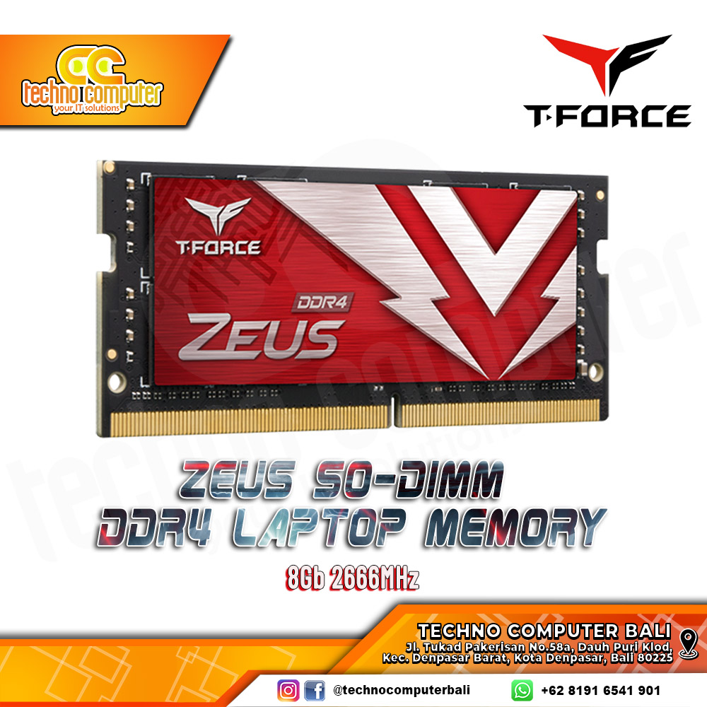 SODIMM DDR4 TEAM T-FORCE ZEUS 8GB (1x8GB) Single 2666Mhz