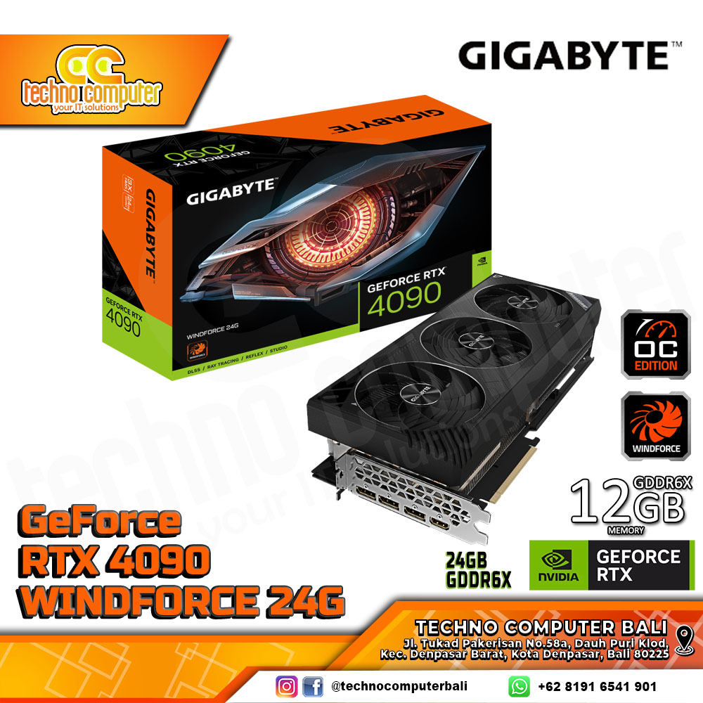 GIGABYTE NVIDIA GeForce RTX 4090 WINDFORCE 24GB GDDR6X