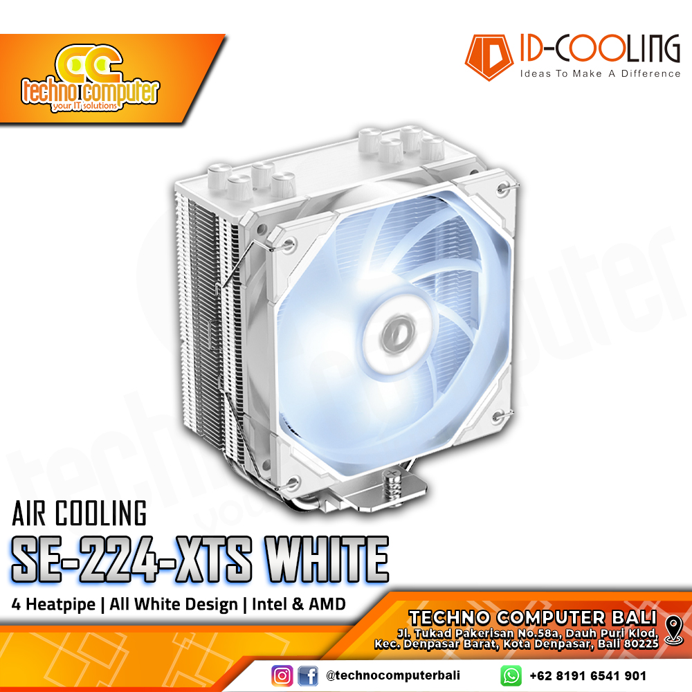 ID-COOLING SE-224-XTS White - CPU Cooler - 120mm Air Cooler