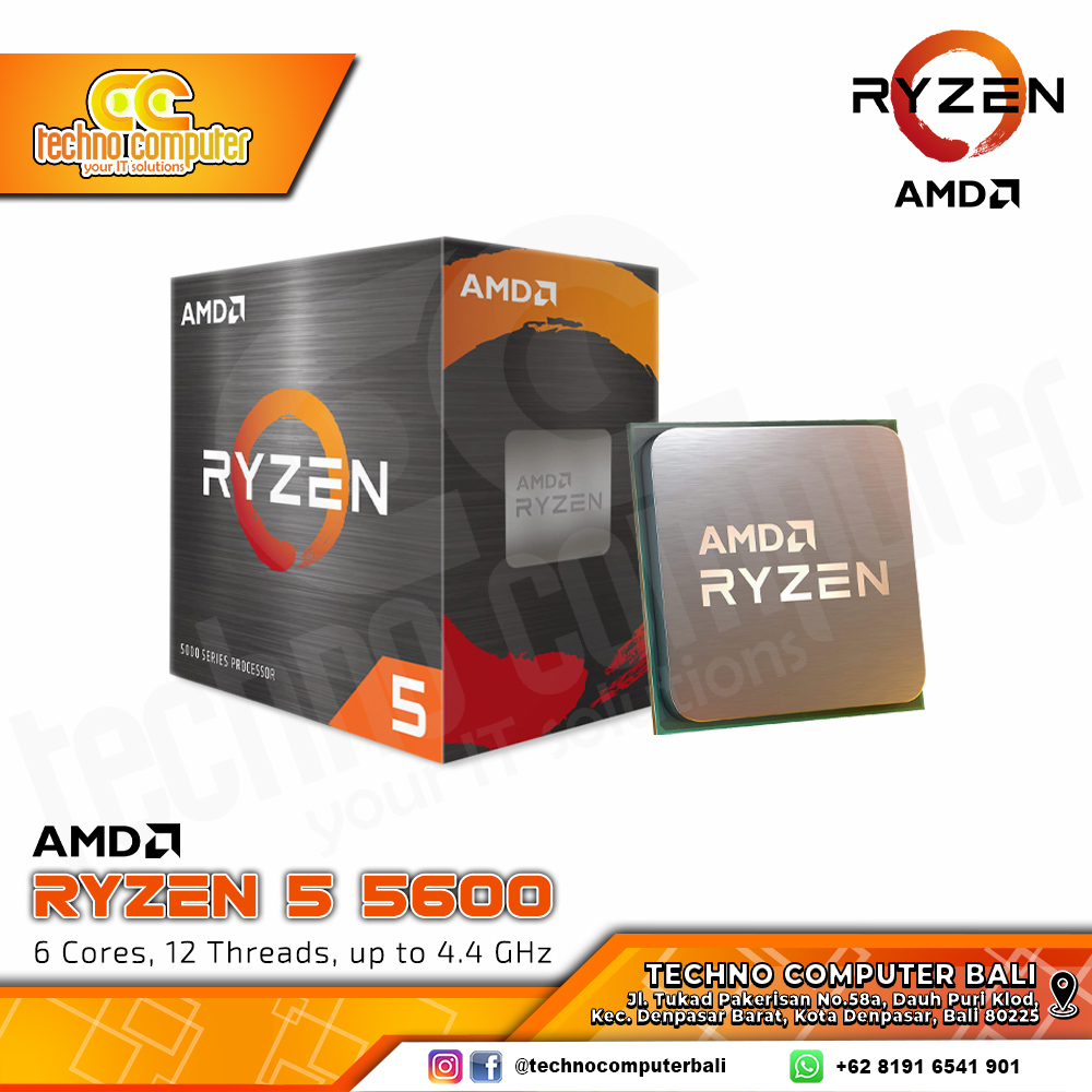 PROCESSOR AMD RYZEN 5 5600 - 6 Core 12 Threads Up to 4.4GHz - Socket AM4