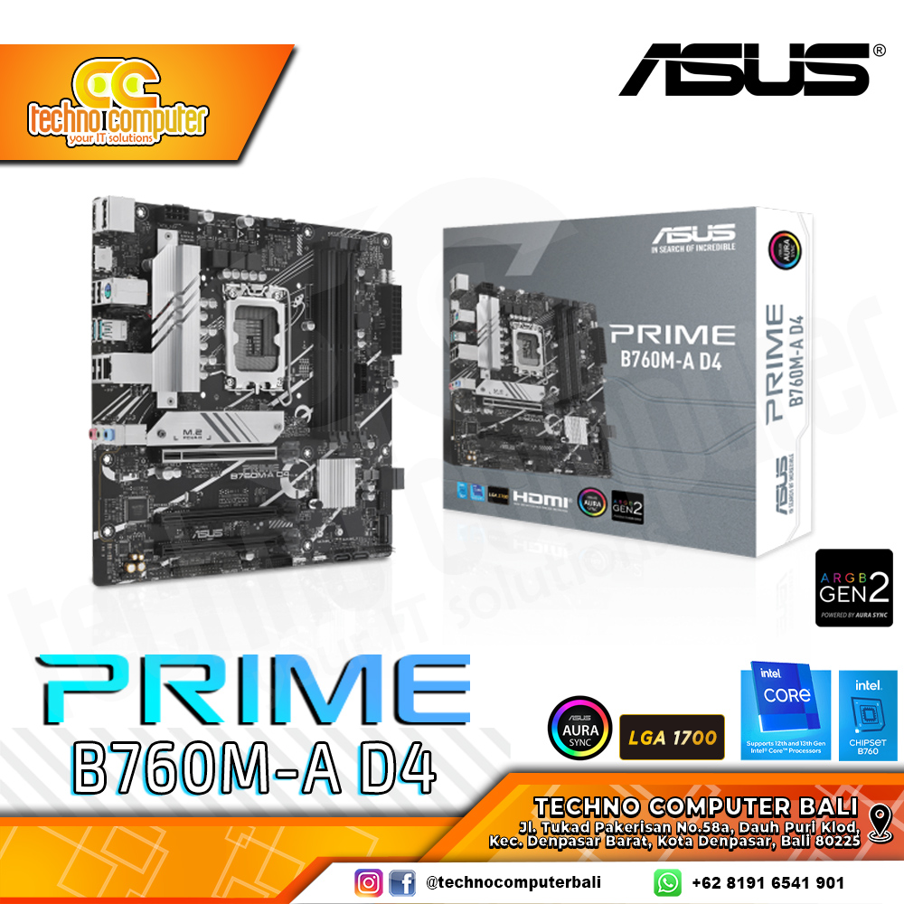 ASUS PRIME B760M-A D4 - mATX, LGA1700, B760, DDR4