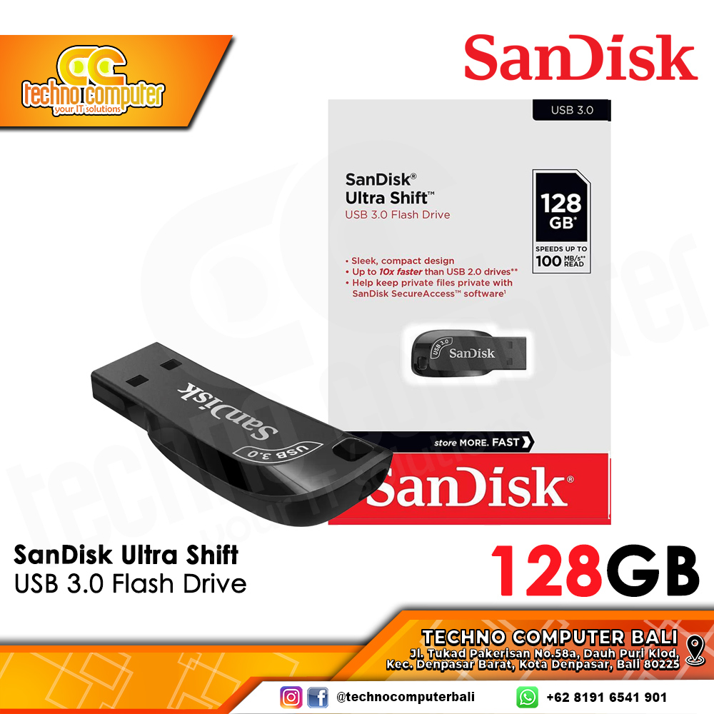 FLASHDISK SANDISK 128GB Ultra Shift USB 3.0 