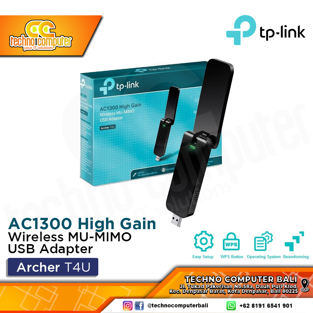 USB WIFI TP-LINK Archer T4U AC1300 ver 3.20 Wireless Dual Band USB Wifi Adapter
