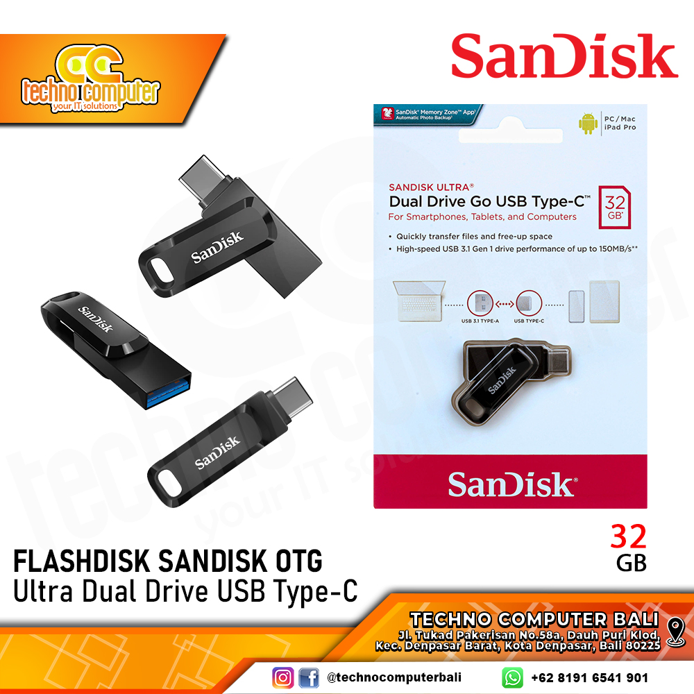 FLASHDISK SANDISK OTG 32GB Ultra Dual Drive Go USB Type-C 