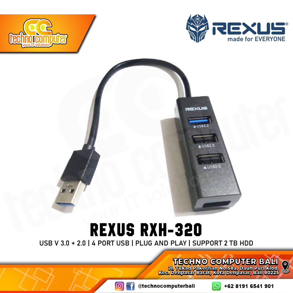REXUS RXH-320 USB HUB v3.0 + v2.0 4 Port