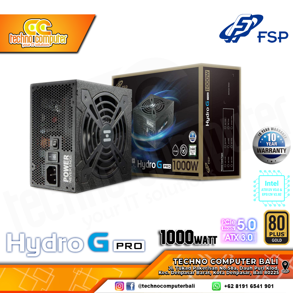 FSP HYDRO G Pro 1000W 80+ Gold PCIe 5.0 - Full Modular