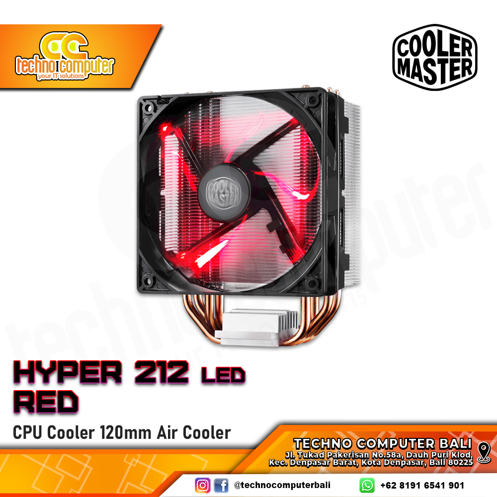 COOLER MASTER HYPER 212 LED RED - CPU Cooler - 120mm Air Cooler
