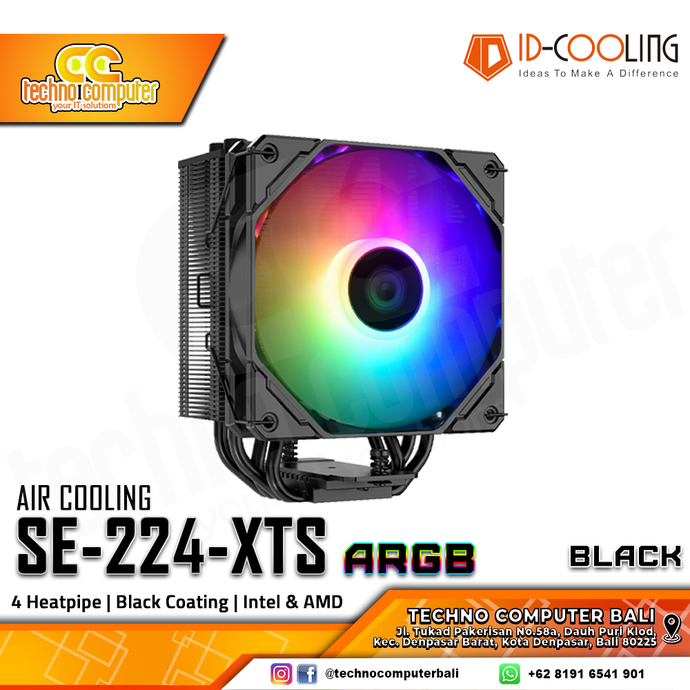 ID-COOLING SE-224-XTS ARGB Black - CPU Cooler - 120mm Air Cooler