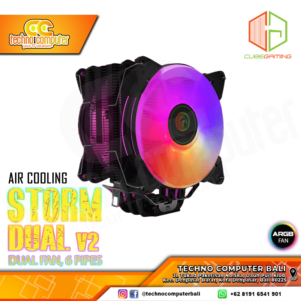 CUBE GAMING STORM DUAL V2 ARGB - CPU Cooler - 120mm Air Cooler