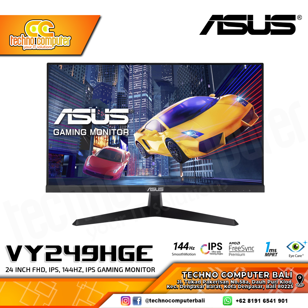 ASUS VY249HGE Gaming Monitor - 24 inch, FHD (1920 x 1080), IPS, 144Hz, 1ms