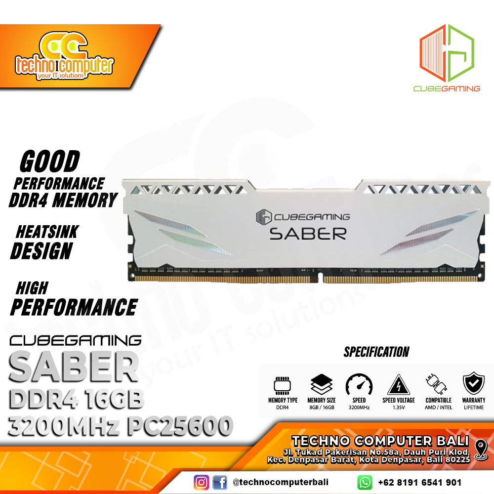 DDR4 CUBE GAMING SABER 16GB (1x16GB) Single 3200Mhz