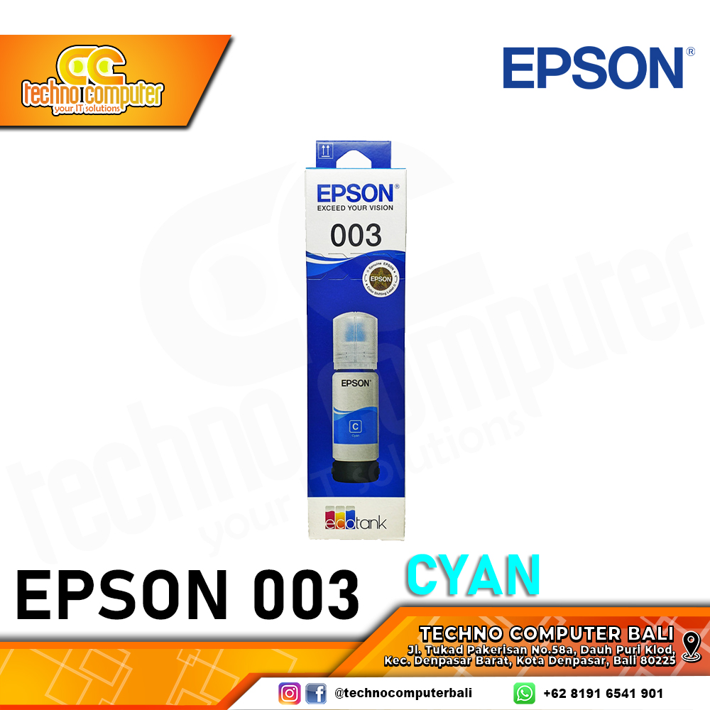 REFILL TINTA EPSON 003 CYAN ORIGINAL