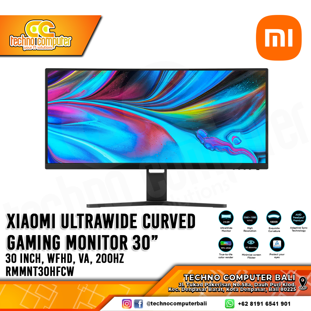 XIAOMI MI UltraWide Curved Gaming Monitor - 30 inch, WFHD (2560 × 1080), VA, 200Hz, 4ms