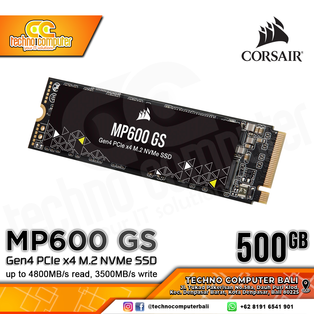 SSD CORSAIR MP600 GS M.2 NVMe 2280 PCIe Gen4 x4 - 500GB