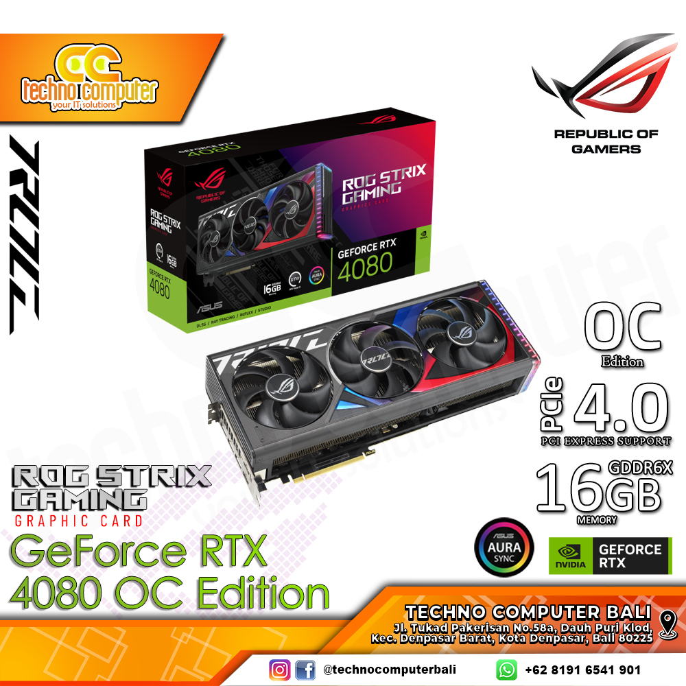 ASUS ROG STRIX NVIDIA GeForce RTX 4080 OC Edition 16GB GDDR6X