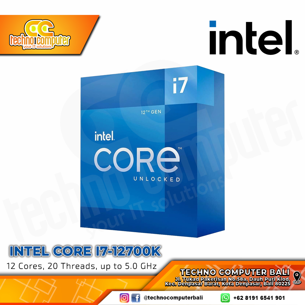 PROCESSOR INTEL CORE I7-12700K - 12 Cores 20 Threads Up to 5.0GHz - Socket LGA1700