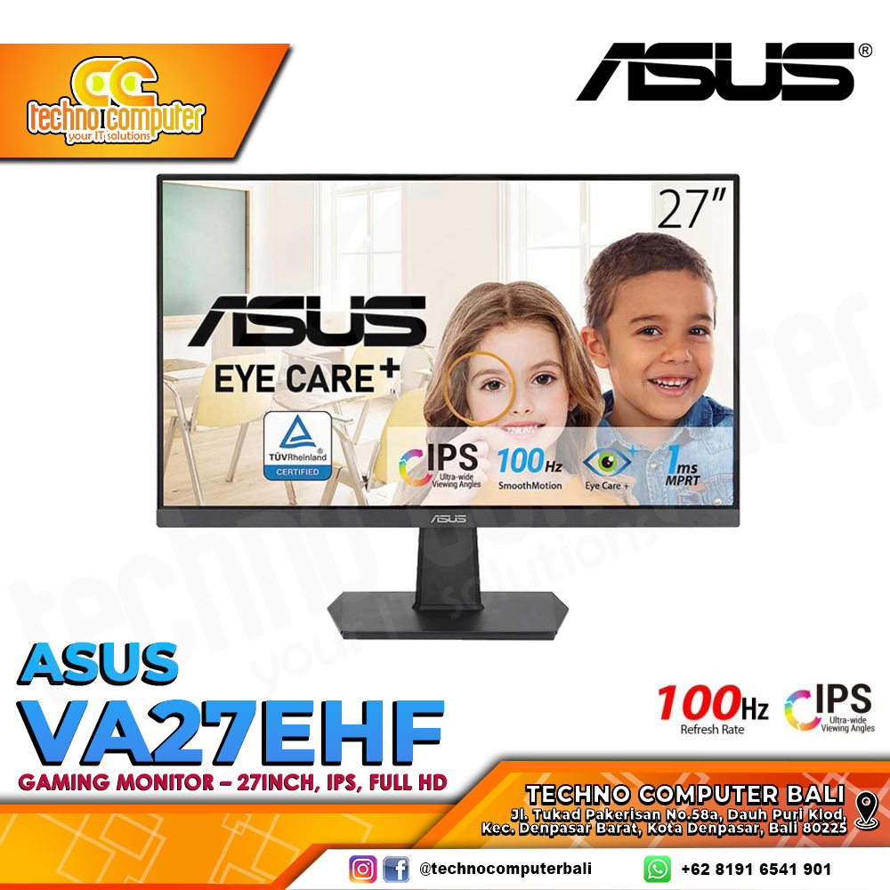 ASUS VA27EHF Gaming Monitor - 27 inch, FHD (1920 x 1080), IPS, 100Hz