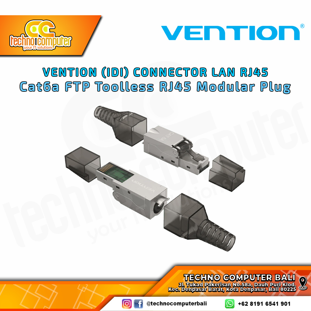 VENTION CONNECTOR LAN RJ45 - CAT6a FTP Toolless RJ45 Modular Portable POE Plug - IDIH0