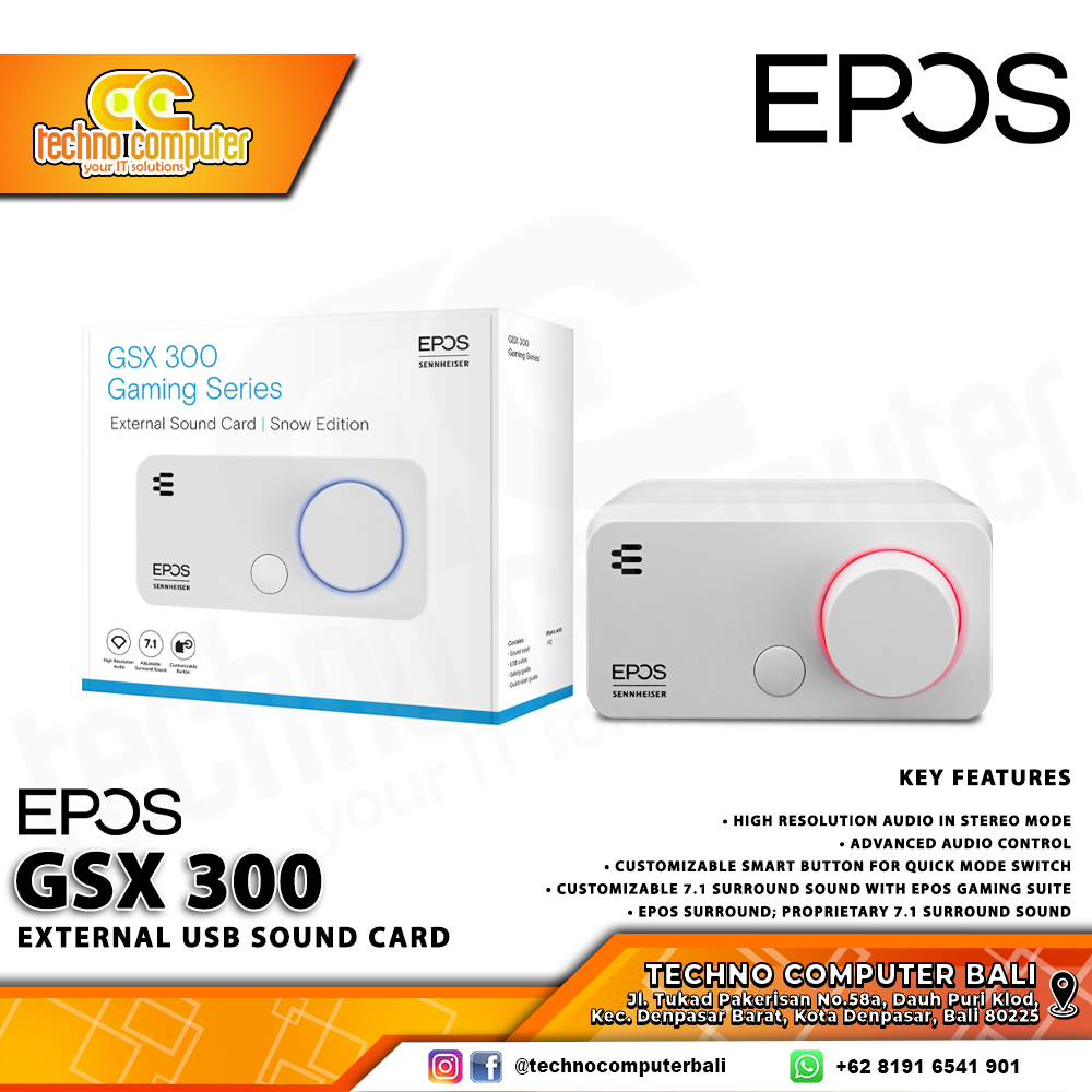 EPOS GSX 300 External USB Sound Card White