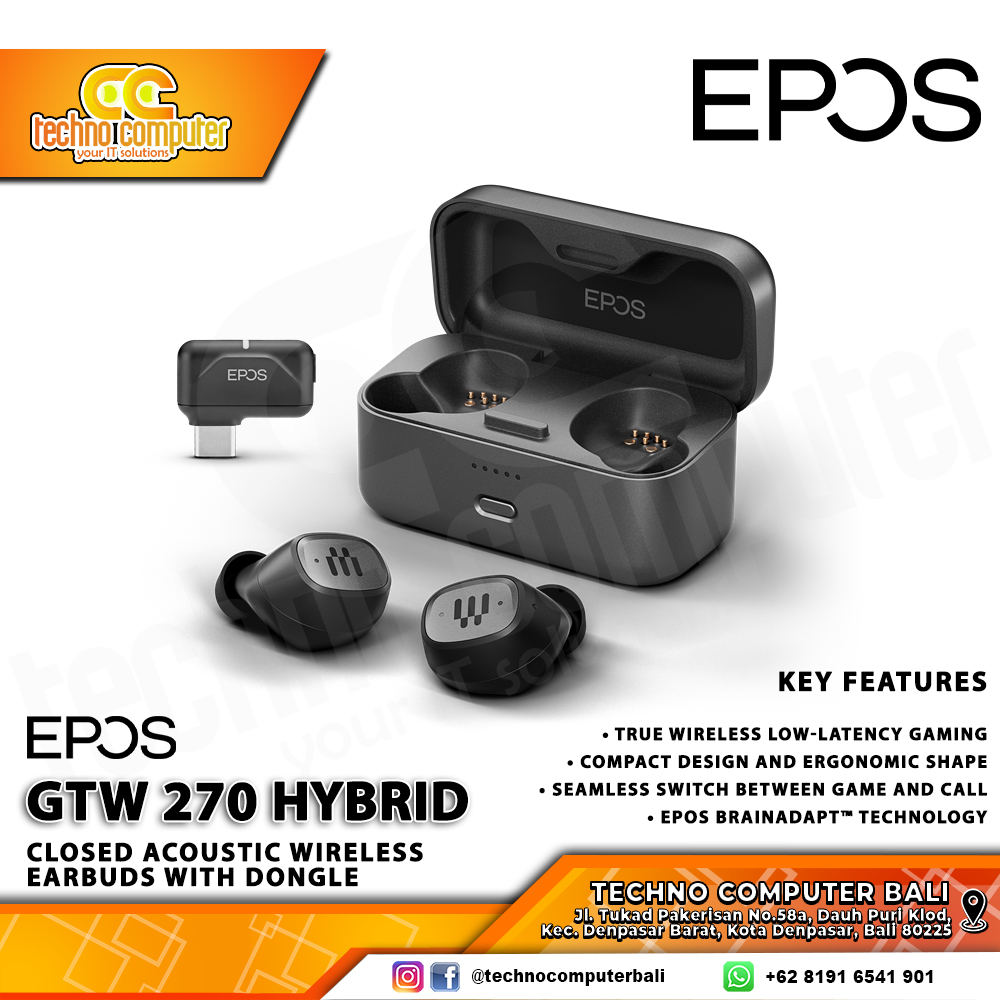 EARPHONE TWS EPOS GTW 270 Hybrid Bluetooth - Gaming Earphone