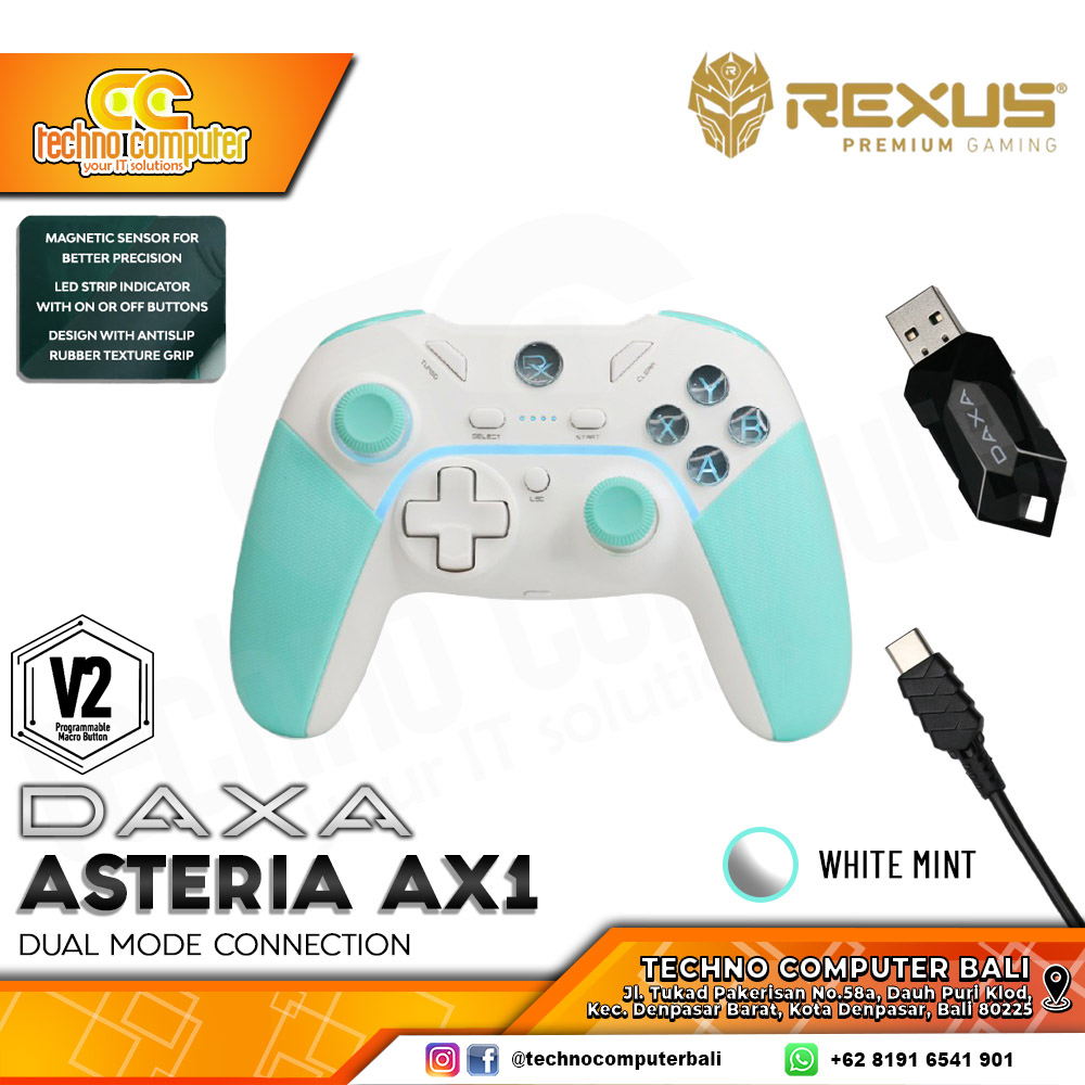 GAMEPAD WIRELESS REXUS DAXA ASTERIA AX1 Gen 2 - White Mint