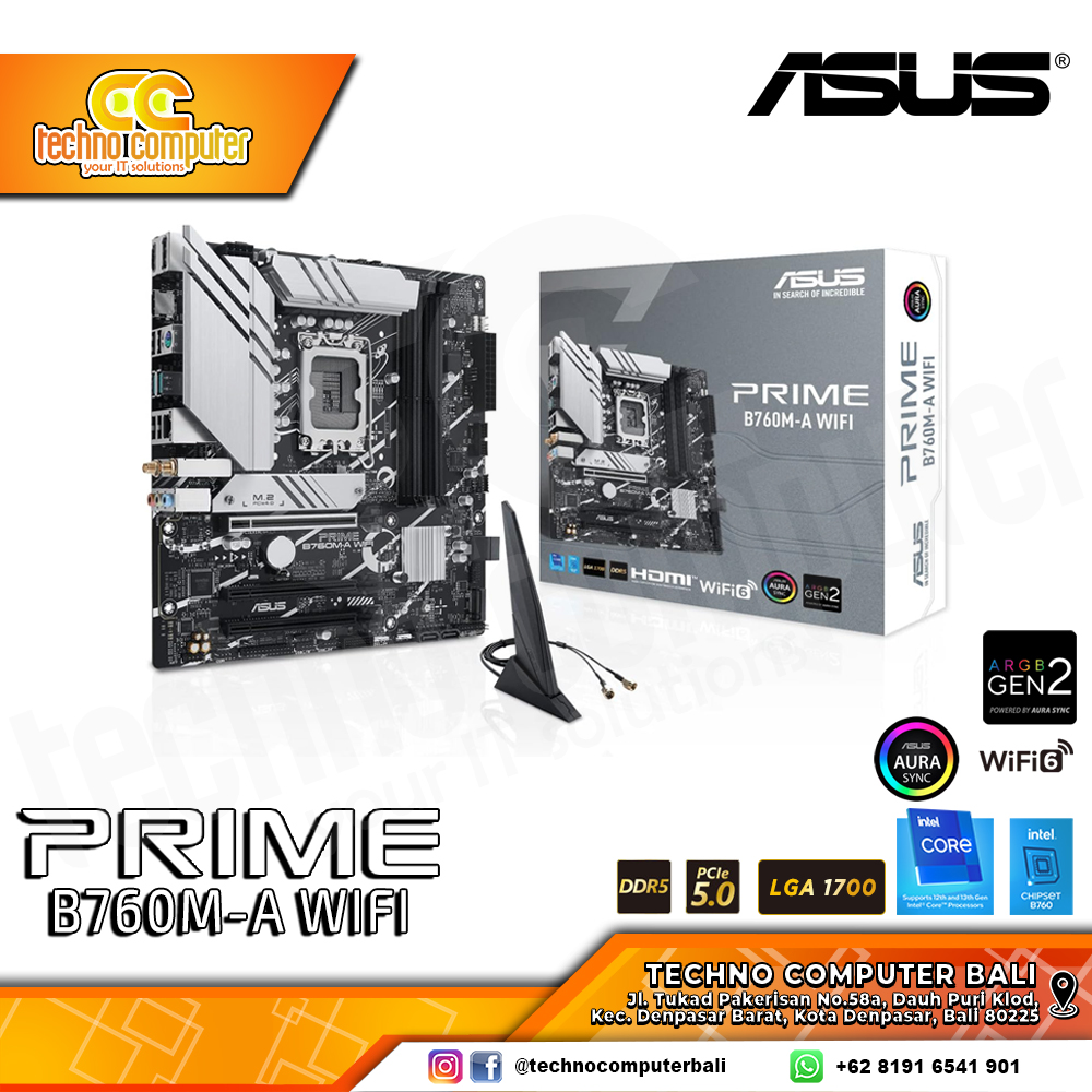ASUS PRIME B760M-A WIFI - mATX, LGA1700, B760, DDR5
