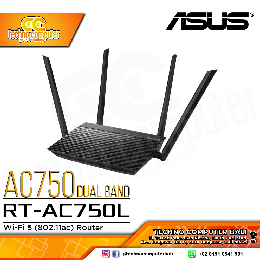 ROUTER ASUS RT-AC750L AC750 Dual Band WiFi 5 Wireless Router