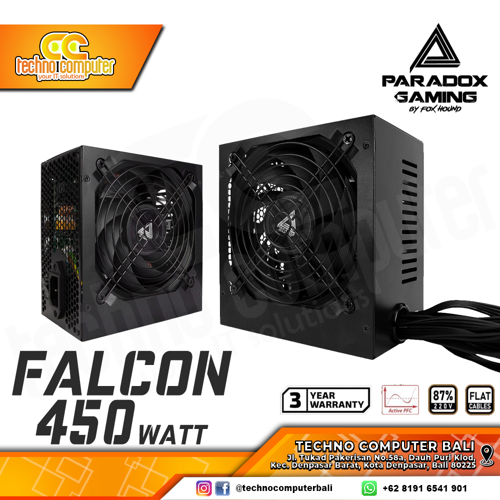 PARADOX GAMING FALCON 450 450W 80+ White - Non Modular