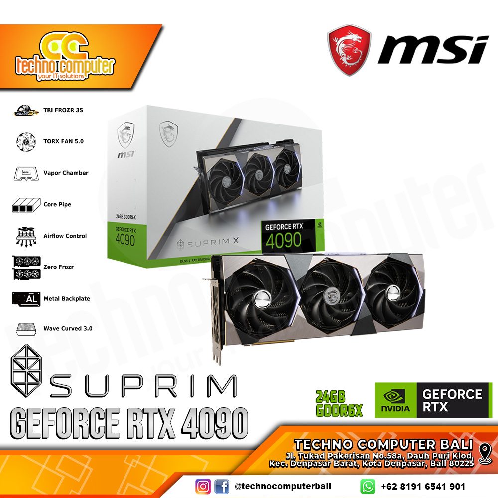 MSI NVIDIA GeForce RTX 4090 SUPRIM X 24GB GDDR6X