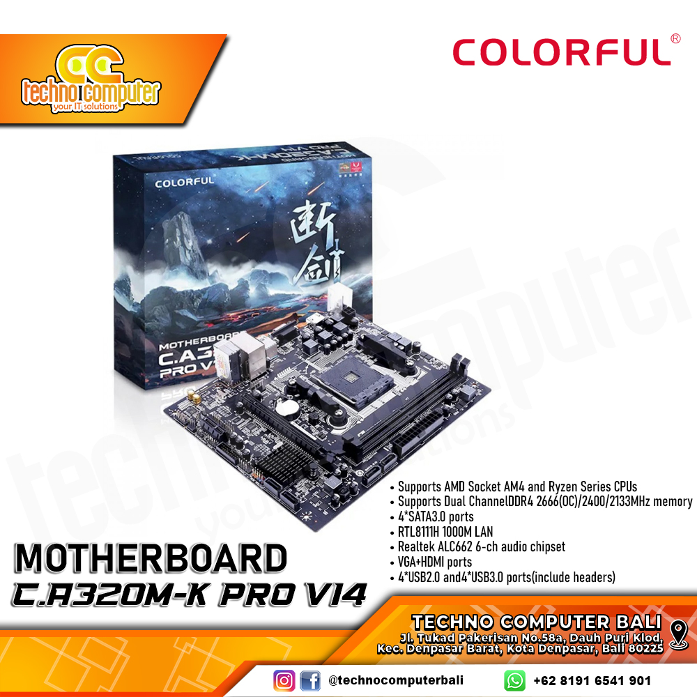 COLORFUL C.A320M-K PRO V14 - mATX, AM4, A320, DDR4