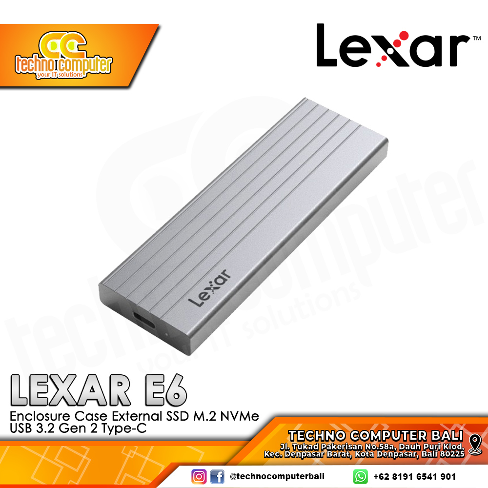 LEXAR E6 Enclosure Case External SSD M.2 NVMe USB 3.2 Gen 2 Type-C