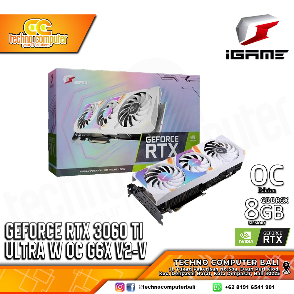 COLORFUL iGame NVIDIA GeForce RTX 3060 Ti Ultra W OC Edition G6X V2-V 8GB GDDR6X - White