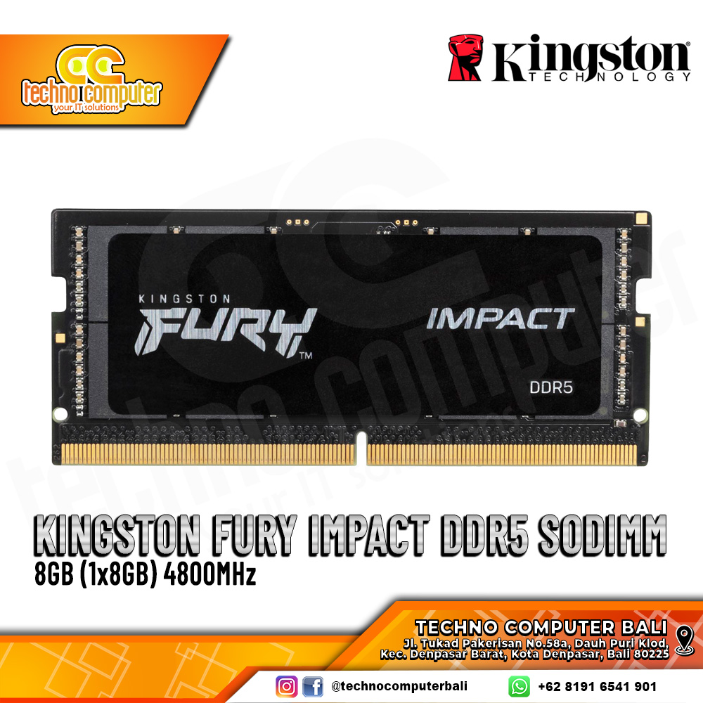 SODIMM DDR5 KINGSTON FURY 8GB (1x8GB) Single 4800MHz