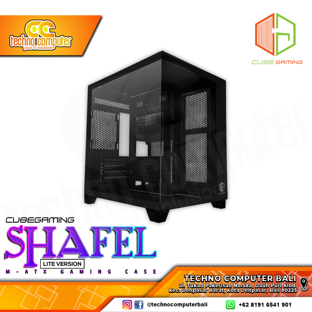 CASING CUBE GAMING SHAFEL LITE Black - Mid Tower mATX Case Tempered Glass